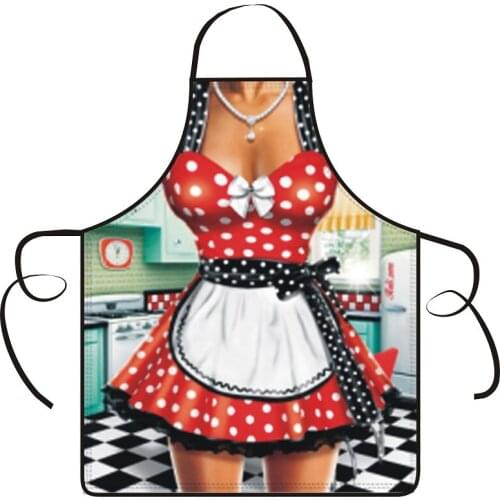 BBQ Apron Anti-dirty DIY Outdoor Barbecue Accessorie Polyester Lovely Printed Kitchen Cooking Household 73cmx57cm-28.4"x22.2"
