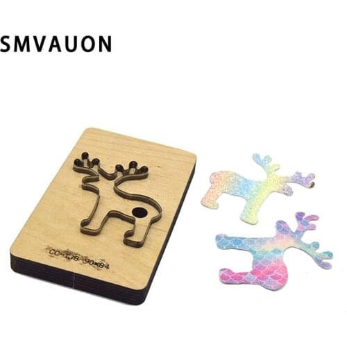 Diy Elk Cutting Mold New Year Christmas Ornament Handicraft Tool Wood Dies Crafts Party Home Wedding Decor SMVAUON