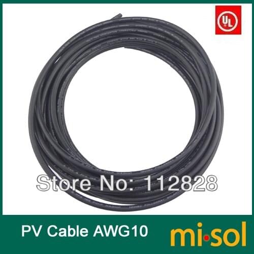 1 meter of 10AWG Photovoltaic cable, UL cable for PV Panels Connection, PV Cable, Solar System Cable