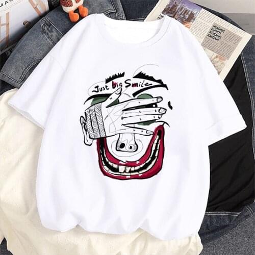 Fashion Girl Round Neck Summer Printed Tshirt 2021 T-shirt Loose White T-shirts Women Fashion Casual Simple T Shirts Tops