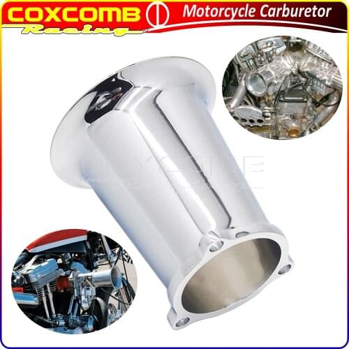 Chrome Motorcycle Billet Aluminum Classic Velocity Stack Cv Carburetor 4" Long Air Cleaner For For Harley Bobber Chopper