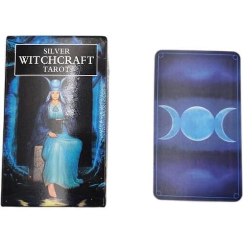 Silver Witchcraft Tarot Cards Deck 78 Card Divination Gameplay With English Version Online Guidebook Entertainment Board Game