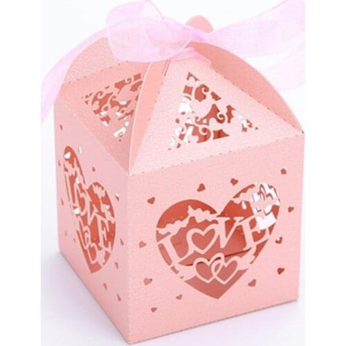 Laser Cut Heart Love Candy Boxes Gifts For Guests Chocolate Boxes Bag Wedding Mariage Baby Shower Girl Boy Party Decor Supplies