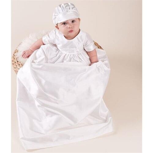 HAPPYPLUS Ivory Baby Boy Christening Suit Floor-length Baby Shower Boy Baptism Clothes Infant Boys First Birthday Outfit Gowns