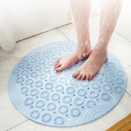 ECO PVC Anti-Slip Modern Bathroom Mat 55cm Round shaped Solid DIY Bath Mat Skip Proof versatile Bathtub Massage Rug