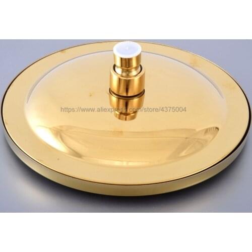 Round Polished Gold Shower Head Water Rains Shower Head With Shower Bathroom Set Wall Mounted Shower Head Nsh266