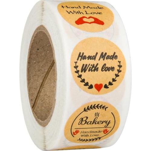 50-500pcs Kraft sticker 3 Style Round seal label handmade scrapbooking Envelope stationery sticker Holiday decoration sticker