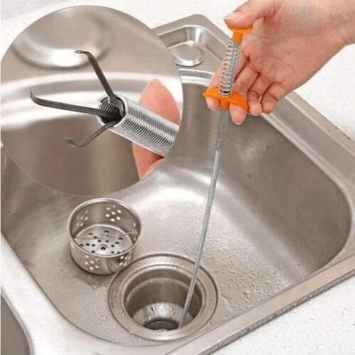 Multifunctional Spring Pipe Dredging Tool Cleaning Claw Sewer Toilet Dredger Home Sink Anti-blocking Cleaning Hook Kitchen Sewer