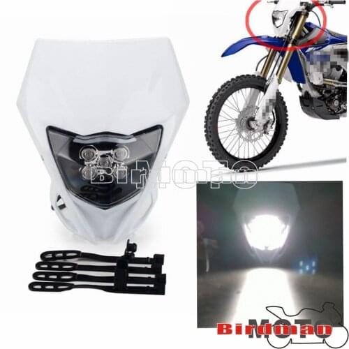 Motorcycle LED Head Lamp Universal Enduro Supermoto For Yamaha TTR WR-F WR250/400/450 TTR 250 WR250F WR450F Dirt Bike Headlight