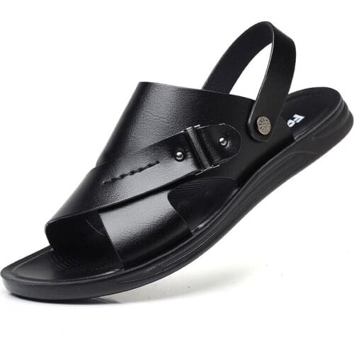 Summer Sandals Mens Soft Bottom Dual-use Summer Youth Mens Casual Beach Skin Sandals And Slippers 2019 New Wave Korean Version
