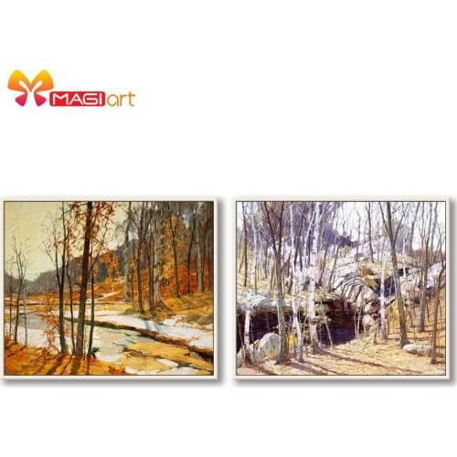 Cross stitch kits Embroidery needlework sets 11CT water soluble Canvas Patterns 14C Full Landscape Beach sunset -NCMS139