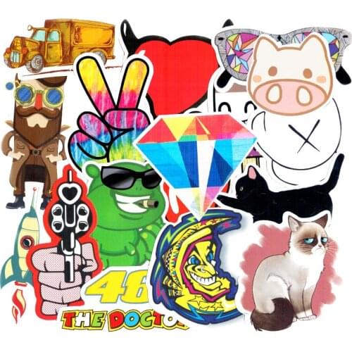 Diy stickers posters wall stickers for kids rooms home decor sticker on laptop skateboard luggage wall decals car sticker 20pcs