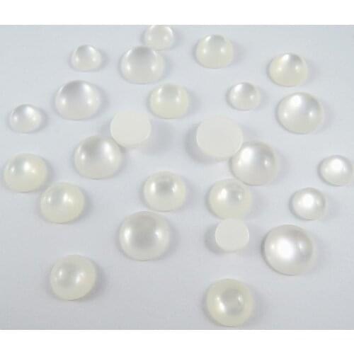 NEW 6mm 8mm 10mm 12mm 14mm White Round Cat Eye Diy Jewelry Decoration Half Beads Flat Back Craft Scrapbooking Phone Accessories