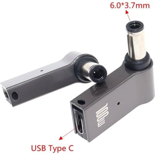 100W USB C Female to 6.0*3.7mm Male Plug Adapter Converter USB Type C PD Fast Charging Cable Cord for Asus Laptop PC