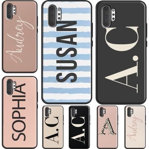 INITIALS PERSONALISED Pastel Peach Beige Fundas For Samsung Galaxy S20 FE S21 Ultra Note 20 Note 9 S8 S9 S10 Note 10 Plus Cover