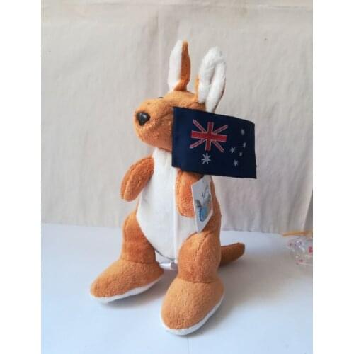 About 22cm lovely cartoon kangaroo plush toy Australia flag kangaroo soft doll ,birthday gift b2552
