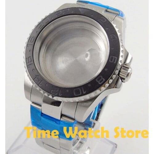 Fit ETA 2836 movement 40mm SUB sapphire crystal ceramic bezel stainless steel watch case with bracelet 115