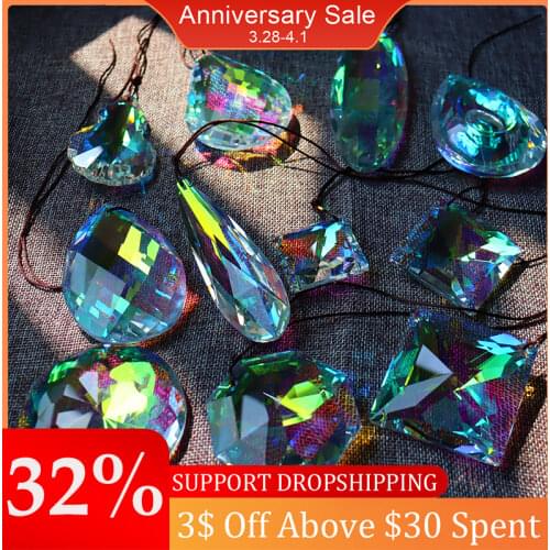 Hanging Crystals Prism Sun Catchers Rainbow Maker Chandelier Crystal Pendant Drops DIY Ornament Craft Home Wedding Decor