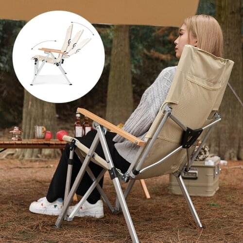 Outdoor Portable Folding Recliner Relaxation Chair Camping Beach Chair Picnic With Three-speed Adjustable Backrest Fishing Chair