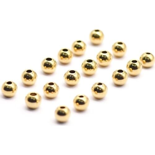 100Pcs Stainless Steel Ball Through Mail Eye Gold Loose Bead Diy Accessories Perforation Drilling Solid Steel Ball 2 3 4 5 6mm