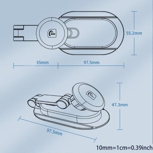 T3LB T02 Magnetic Portable Mobile Holder Black+White Portable Holder Silicone + ABS Smartphone Stand Phone Holder