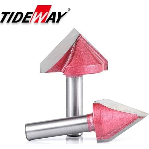 Tideway 8mm Shank V Bit CNC Mill Cutters Router Bits for Wood Tungsten Woodworking Carbide Milling Cutter Tools 60 90 120 deg