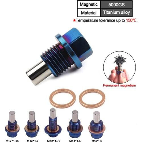 Titanium Alloy M12*1.25/1.5/1.75 M14*1.5 M16*1.5 Engine Dress Up Magnetic Oil Drain Plug Package Oil Sump Drain Plug Nut