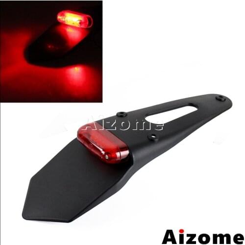 Universal Rear Fender License Plate Holder w/ LED Tail Light Mudguard For Honda Yamaha Suzuki CR CRF WRF KX 250 400 450 Custom