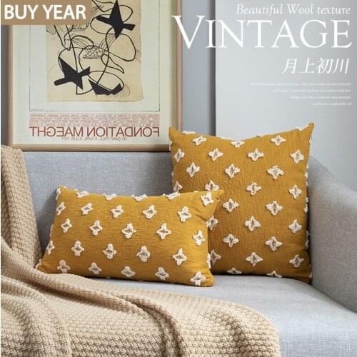 American Pastoral Three-dimensional Embroidery Flower High-end Pillowcase Cushion Inner Window High-quality Solid Color Cushion