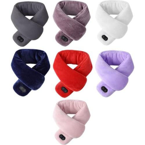 Winter Heated Scarf Vibration Massage Neckerchief waterproof USB Recharge Double control switch Scarf for Cycling outdoor sport