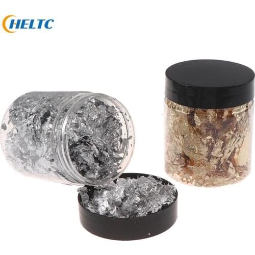 1Set Imitation Foil Art Craft Paper Leaf Leaves Sheets Bulk Foil Paper Leaves For Gilding DIY Nail Flake Art Decor Gold/Sliver