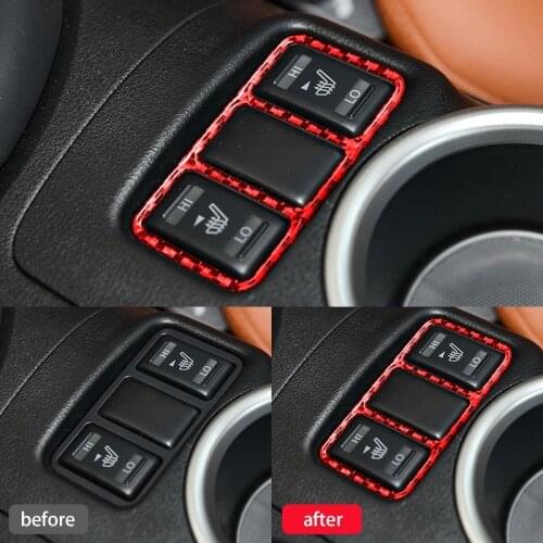 1Pcs for Nissan 370Z 2009-2020 Carbon Fiber Seat Heating Button Cover Panel Trim Frame Interior Accessories