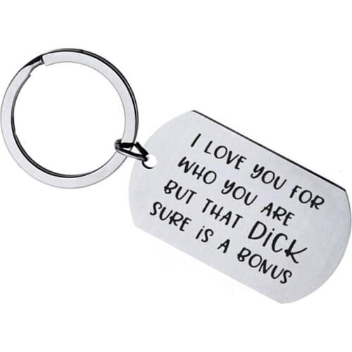 1 Piece Metal Couple Keychain I Love You For Who You Are Valentines Day Gifts
