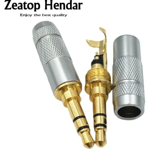 10Pcs Gold plated 3.5mm 3 Pole Stereo Male Repair Headphone Jack Solder Plug Metal Audio DIY Connector