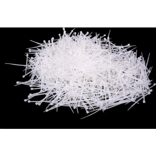 1000 Pcs White Plastic Cable Zip Tie Fasten Wrap 60mm x 2mm
