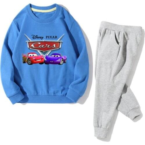 Disney Soft Cotton Baby Boys Clothes Set Autumn Cartoon Cars Baby Clothing Long Sleeve Tops+Pants 2 Pcs Infant Sport Suit