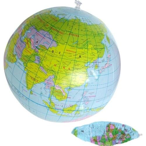 40CM Inflatable World Globe Teach Education Geography Toy PVC Map Balloon Beach Ball Kids Toys Blow Up Inflatable Globe Toy