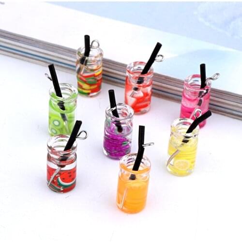 5pcs Mixed Strawberry Watermelon Fruit Resin Charms Cute DIY Findings Creative Keychain Earrings Pendants Jewelry Making