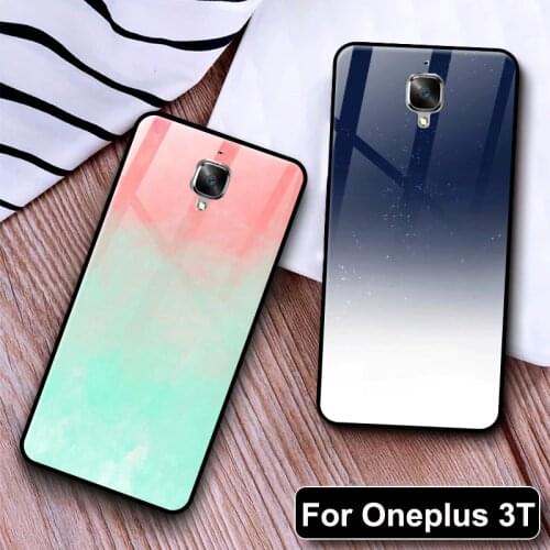 Phone Case For Oneplus 3T Cases tempered glass silicone edge shell Oneplus3T A3010 case Protection Shell One plus 3T back cover