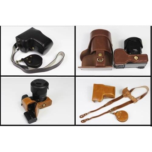 PU Leather Camera Bag case Grip strap For Sony alpha A6600 16-70mm 18-55mm 18-135mm Lens