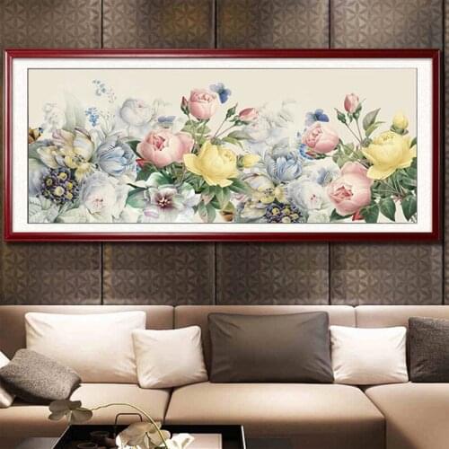 Color Flower Large 5D Diy Diamond Painting Full Square Drill Embroidery Round Mosaic Needlework Rose Peony Home DecorZP-4206