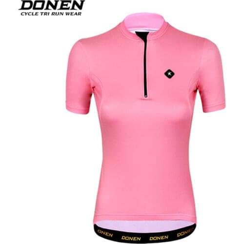 Donen quick dry breathable fresh outdoor sports equipment Cycling Jersey women summer short sleeve Pink Riding t-shirt