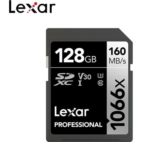 Original Lexar Professional SD Card 1066x 64GB 128GB 256GB Flash Memory Card SDXC U3 C10 V30 High Speed Max 160MB/s For Camera