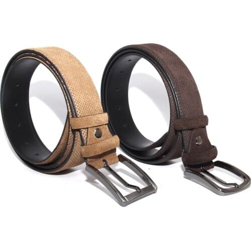 Handmade Leather Belts with Real Calf Suede, Embossed, Mens Formal Casual Dress Accessories, Fashion Style Set Ideas