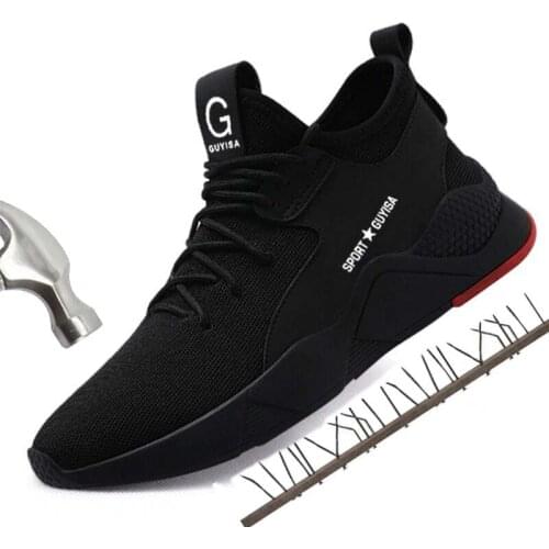 Mens Steel Toe Work Safety Shoes Casual Breathable Outdoor Sneakers Puncture Proof Military Combat Ankle Boots Industrial Shoes