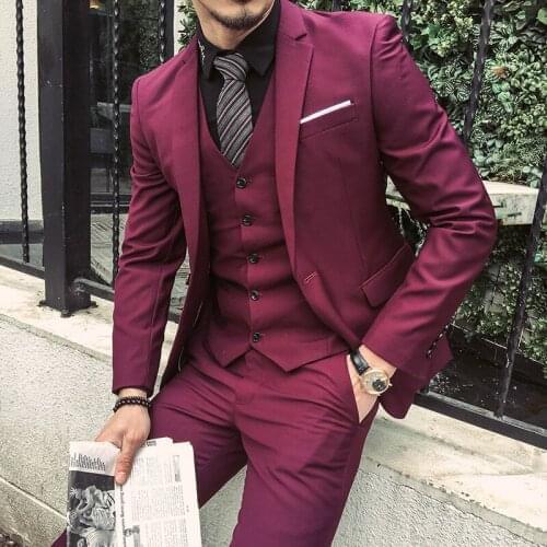 Wonderful Groom Male Wedding Prom Suit Green Slim Fit Tuxedo Men Formal Business Work Wear Suits 3Pcs Set (Jacket+Pants+Vest)