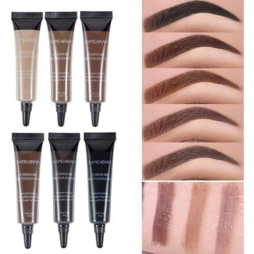 Natural 6 Colors Liquid Dyeing Eyebrow Cream Set Waterproof Durable Brown Tint Eyebrow Henna Mascara Eyebrows Paint Makeup