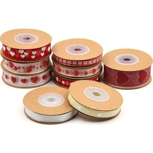 The New Cinta de Organza con forma de corazón para boda, 100%, poliéster, decoración de San Valentín, gasa para envolver regalos