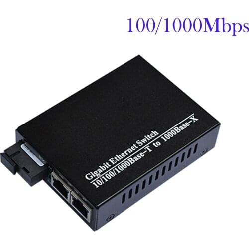 Premium Fiber optic to 2ports 100/1000Mbps gigbit ethernet Optical Fiber Switch singlemode simplex SC