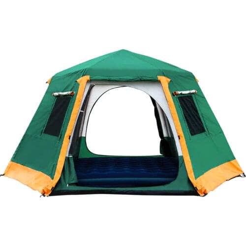 Ultralarge 5-8 Person Use Double Layer Waterproof Outdoor Camping Tent With Snow Skirt Automatic Outdoor Windproof Camping Tent